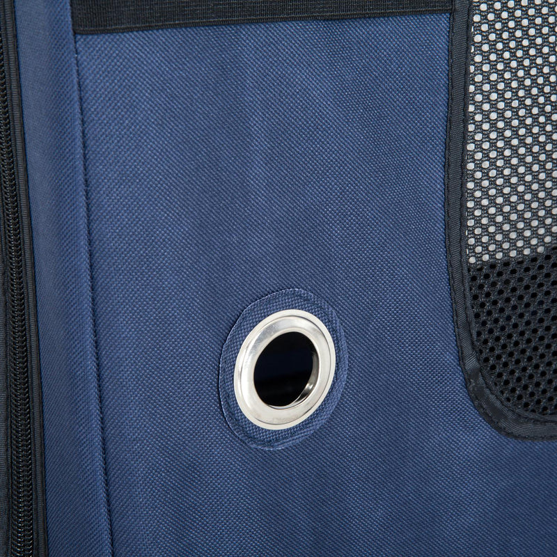 Trasportino per Cani e Gatti Pieghevole Blu nero 70x52x52 cm 