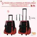 Trolley zaino 2 in 1 per piccoli animali domestici Rosso 35x27x49 cm 