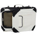 Trasportino per Cani e Gatti Pieghevole Crema nero 70x52x52 cm 