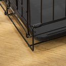 Gabbia Trasportino per Cani Gatti Pieghevole in Acciaio Doppia Apertura 76x53x57 cm Nero 
