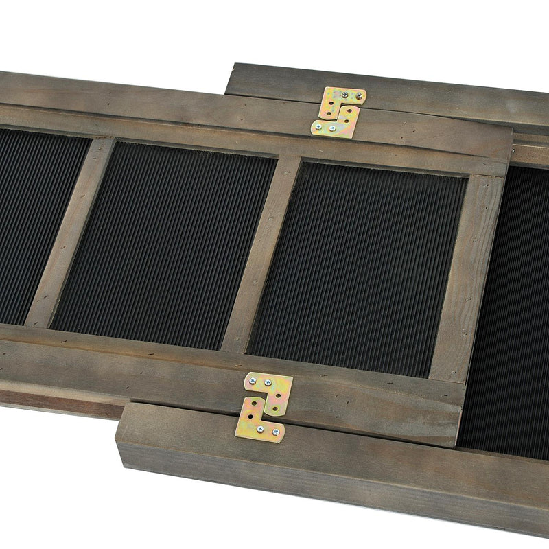 Rampa Pieghevole per Cani in Legno con Rivestimento Antiscivolo 165x43 cm 