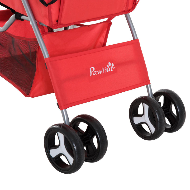 Passeggino per Cani Pieghevole Rosso 82x47x101 cm 