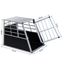 Gabbia Box per Trasporto Cani Lega d'alluminio Nero argento 65x91x69 cm 