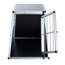 Gabbia Box per Trasporto Cani Lega d'alluminio Nero argento 65x91x69 cm 