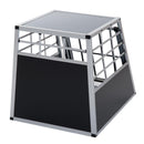 Gabbia Box per Trasporto Cani Lega d'alluminio Nero argento 65x91x69 cm 
