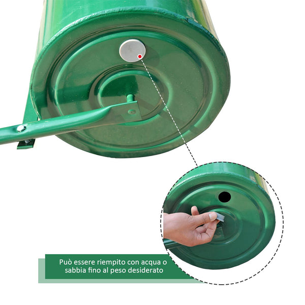 prezzo Professionelle Gartenwalze aus Metall 104x42x30 cm