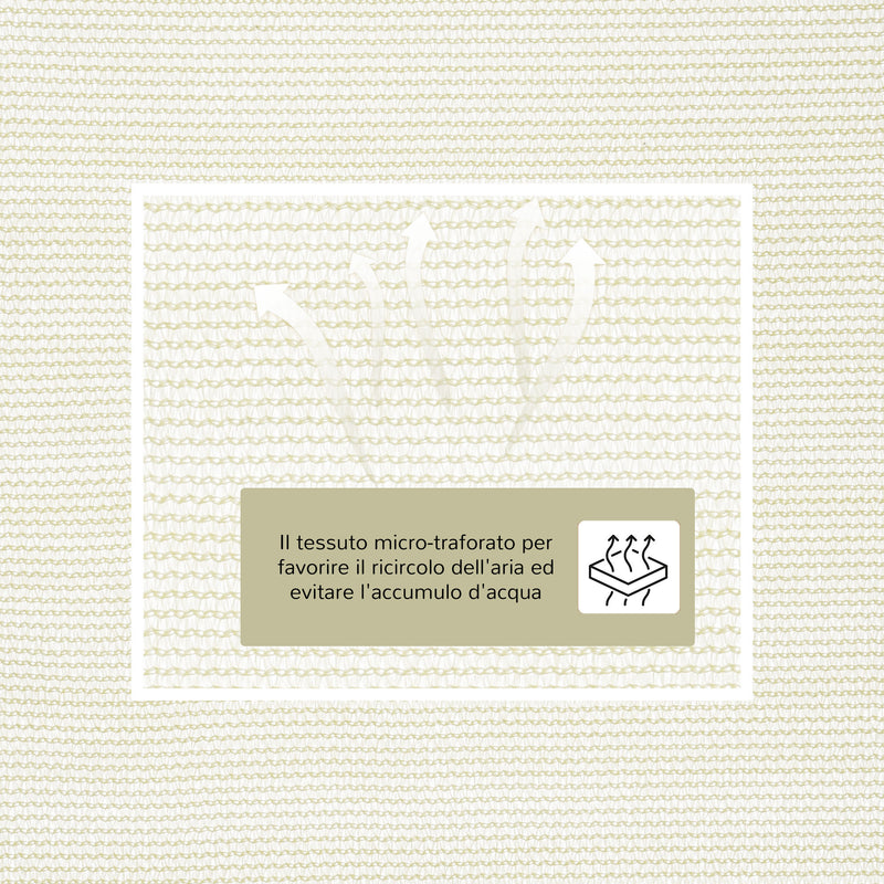 Tenda Vela da Giardino Triangolare in HDPE Bianco Avorio 3x3x3m 