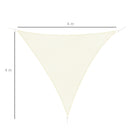 Tenda Vela da Giardino Triangolare in HDPE Crema 4x4x4m 