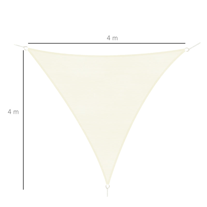 Tenda Vela da Giardino Triangolare in HDPE Crema 4x4x4m 