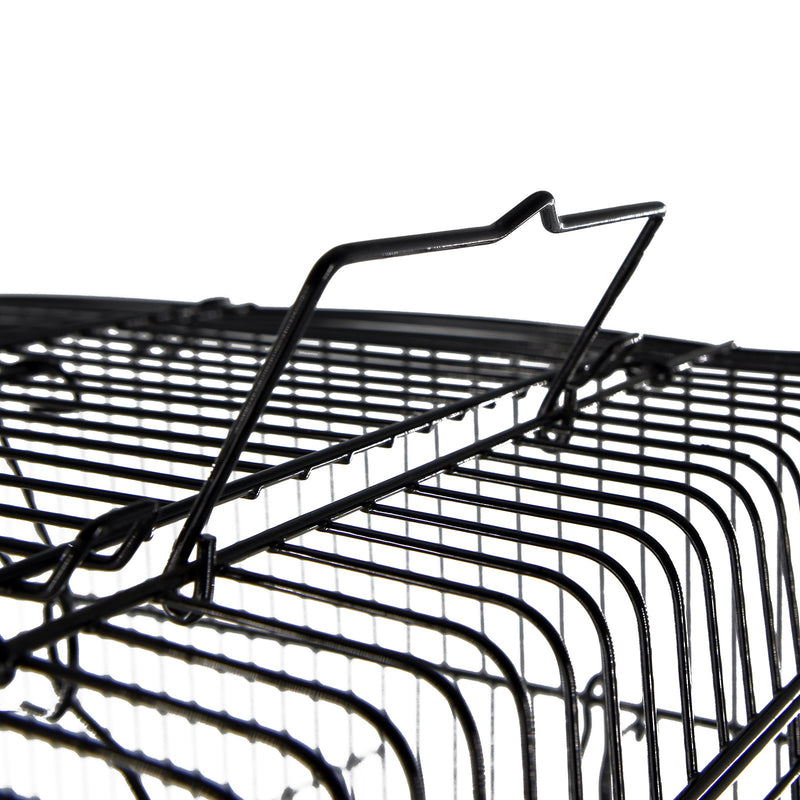 Voliera per Uccelli in Metallo Nero 41.5x29.5x56.5 cm 