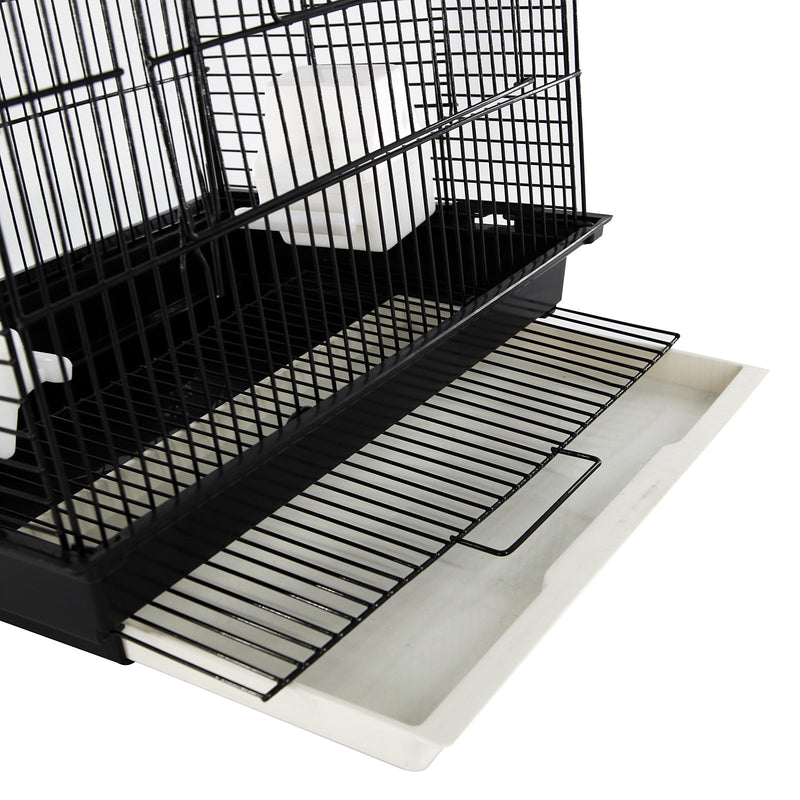 Voliera per Uccelli in Metallo Nero 41.5x29.5x56.5 cm 