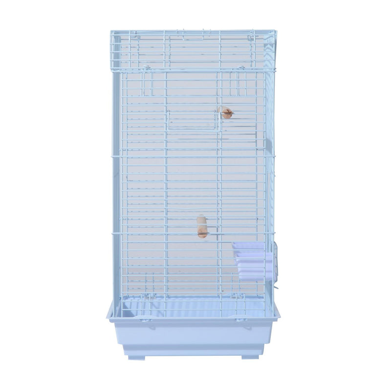 Voliera per Uccelli in Ferro con Vassoio bianco 52x41x78 cm 