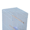 Voliera per Uccelli in Ferro con Vassoio bianco 52x41x78 cm 