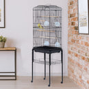 Voliera Gabbia per Uccelli con Ruote in Metallo Nero 47.5x37x153 cm 
