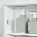 Armadietto a Specchio Bagno Sospeso 41x14x60 cm con Anta Magnetica Ripiano Regolabile in MDF Bianco      