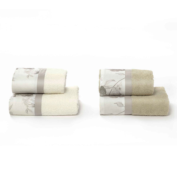 prezzo Schwamm-Set, 4-teilig, Gesichts- und Gästetücher mit Garrini Lauren Corda bedrucktem Volant