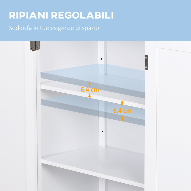 Mobiletto da Bagno 2 Ante Bianco 60x30x80 cm 