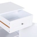 Mobiletto da Bagno con Anta e Cassetto Bianco 43x34x77 cm 