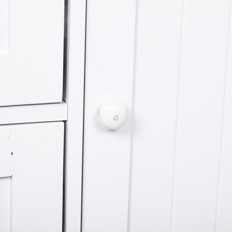 Mobiletto da Bagno con Anta e Cassetti Bianco 56x30x83 cm 