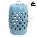 Sgabello da Interno e Esterno in Ceramica Blu Ø31.5x45.5 cm 