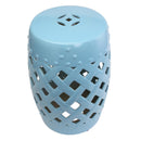 Sgabello da Interno e Esterno in Ceramica Blu Ø31.5x45.5 cm 