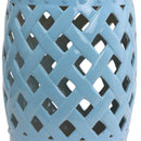 Sgabello da Interno e Esterno in Ceramica Blu Ø31.5x45.5 cm 