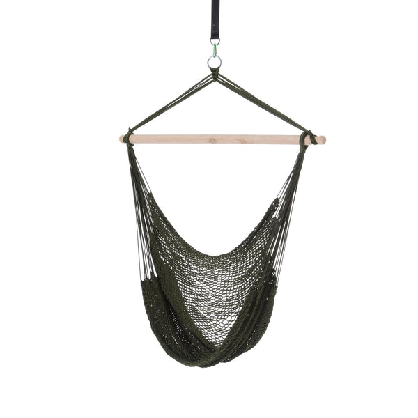 sconto Hängesessel Garten-Hängesessel Military Green Wood Support 100x130 cm