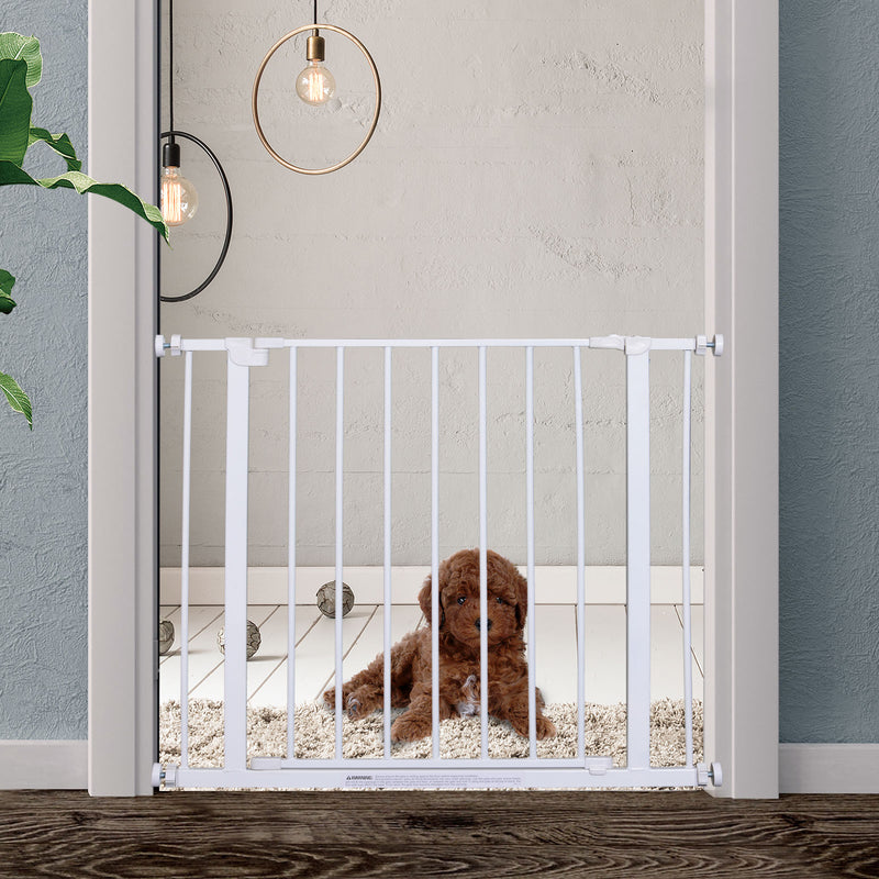 Cancelletto di Sicurezza per Animali Domestici Bianco 76x72-82 cm 