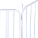 Recinto in Metallo per Animali Domestici per Esterno Bianco 8 Elementi 80x80 cm 