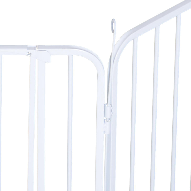 Recinto in Metallo per Animali Domestici per Esterno Bianco 8 Elementi 80x80 cm 