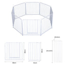 Recinto in Metallo per Animali Domestici per Esterno Bianco 8 Elementi 80x80 cm 