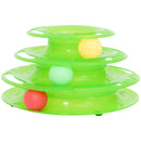 Torretta per Gatti a Tre Livelli con Palline Gioccatolo Verde 