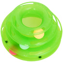 Torretta per Gatti a Tre Livelli con Palline Gioccatolo Verde 