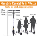 Monopattino per Ragazzi Pieghevole Regolabile 90-105 cm Bianco 