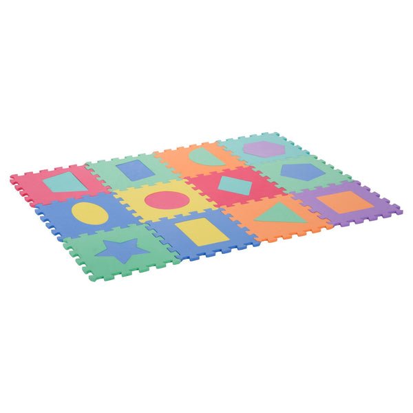 prezzo Kinderteppich Puzzle Geometrische Formen 12 Fliesen 31x31 cm Bunt