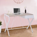 Scrivania per Ufficio in Acciaio Rovere e Bianco 105x56x75 cm 