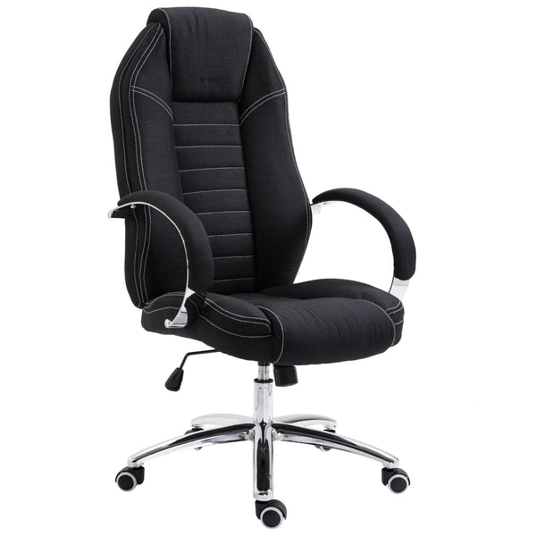 prezzo Drehbarer Präsidentenstuhl aus schwarzem, atmungsaktivem Leinen