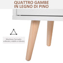 Madia Mobiletto Soggiorno con Piedi in Legno di Pino Bianco 80x29.5x96 cm 
