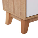 Mobile TV Cassettiera da Soggiorno in Legno Rovere e Bianco 95.5x30x51 cm 