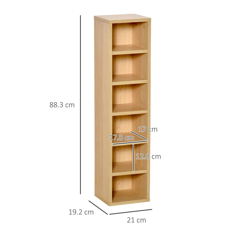 Set 2 Librerie Mobiletti 6 Ripiani in Legno MDF 21x19.2x88.3 cm 