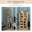 Set 2 Librerie Mobiletti 6 Ripiani in Legno MDF 21x19.2x88.3 cm 