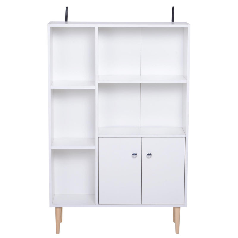 Mobiletto Libreria con Piedini in Legno di Pino Bianco 80x23.5x118 cm 