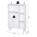 Mobiletto Libreria con Piedini in Legno di Pino Bianco 80x23.5x118 cm 