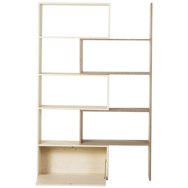 Libreria Scaffale a Ripiani Salvaspazio per Soggiorno in Legno 141x29x176 cm Bianco Rovere 
