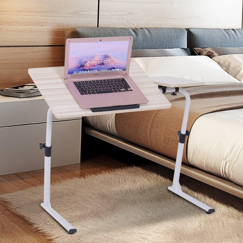 Scrivania Tavolino Porta Pc da Ufficio  in Legno e Metallo 80x40x45-65.5 cm 