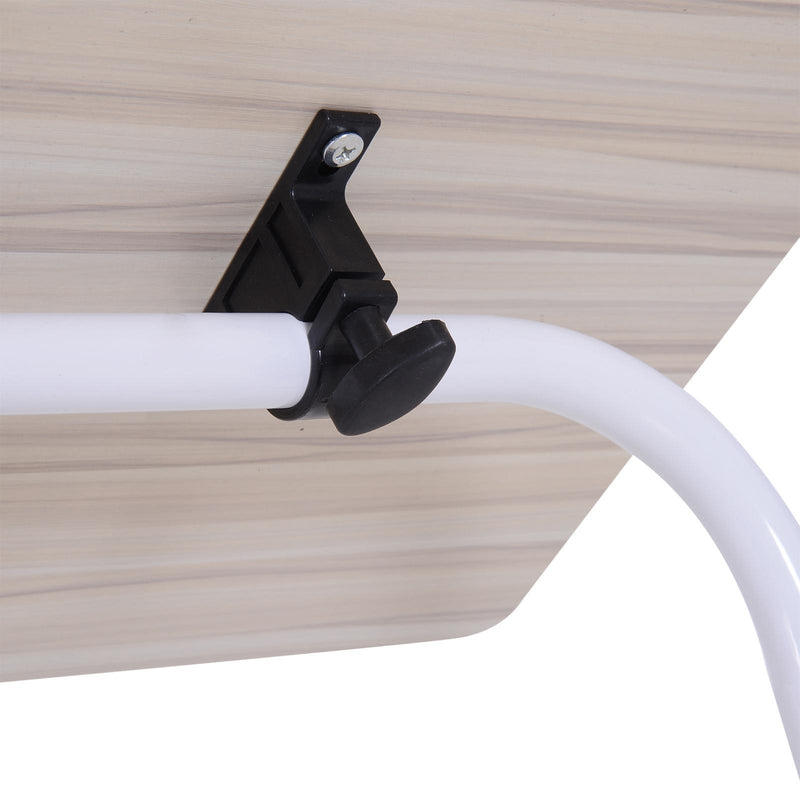 Scrivania Tavolino Porta Pc da Ufficio  in Legno e Metallo 80x40x45-65.5 cm 