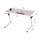 Scrivania Tavolino Porta Pc da Ufficio  in Legno e Metallo 80x40x45-65.5 cm 