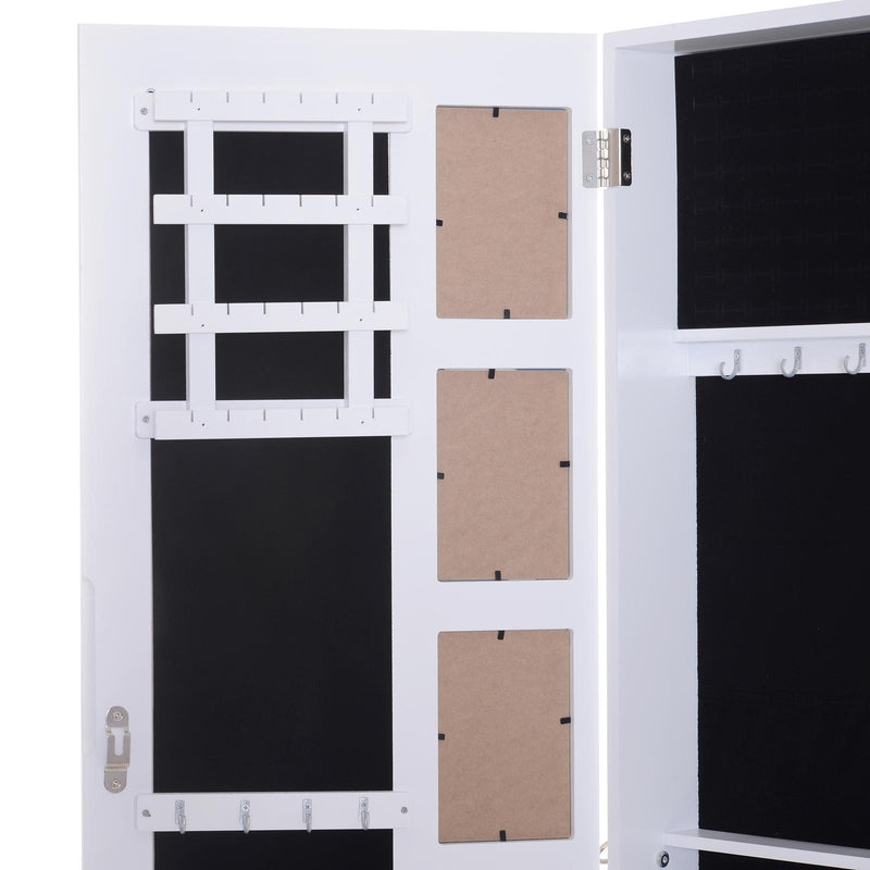 Specchio da Terra Armadio Portagioie Bianco 48x40x160 cm 