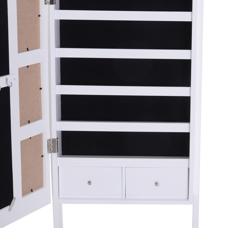 Specchio da Terra Armadio Portagioie Bianco 48x40x160 cm 