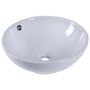 Lavabo da Appoggio in Ceramica Smaltato Design Moderno Bianco 42x42x14 cm 